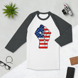 Aged BLM/Old Glory 3/4 sleeve raglan shirt