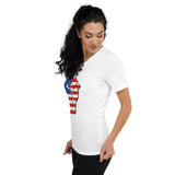BLM/Old Glory Unisex Short Sleeve V-Neck T-Shirt