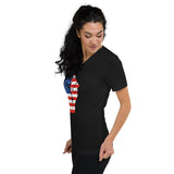 BLM/Old Glory Unisex Short Sleeve V-Neck T-Shirt