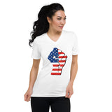 BLM/Old Glory Unisex Short Sleeve V-Neck T-Shirt