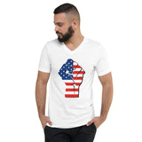 BLM/Old Glory Unisex Short Sleeve V-Neck T-Shirt