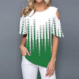 Short Flare Sleeve Print Blouse Women's Tunics Plus Size 5XL O-Neck Hollow Out Female Blouses Tops 2020 Summer Casual Lady Tunic