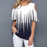 Short Flare Sleeve Print Blouse Women's Tunics Plus Size 5XL O-Neck Hollow Out Female Blouses Tops 2020 Summer Casual Lady Tunic