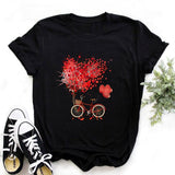 Print Letter Women T Shirt