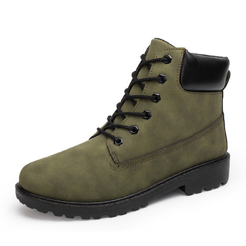 Men Classic High Top British Style PU Leather Boots