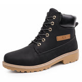 Men Classic High Top British Style PU Leather Boots
