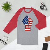 Aged BLM/Old Glory 3/4 sleeve raglan shirt