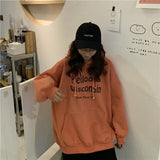 Hoodies Women Letters Medium-long Warm Harajuku Bf Womens Korean Style with Pockets Students Loose Casual New Arrivals Stylish