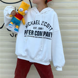 Hoodies Women Letters Medium-long Warm Harajuku Bf Womens Korean Style with Pockets Students Loose Casual New Arrivals Stylish