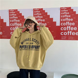 Hoodies Women Letters Medium-long Warm Harajuku Bf Womens Korean Style with Pockets Students Loose Casual New Arrivals Stylish