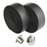 Bicycle Handlebar Tape Mountain Road Bike PU Leather Perforated Belt With 2 Plugs Breathable Handle Bar Wrap Straps RR7188