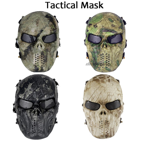 Tactical Paintball Mask Camo Hunting Shooting Airsoft Breathable Cosplay Skull Masks Camouflage Outdoor Combat Cs Wargame Masks
