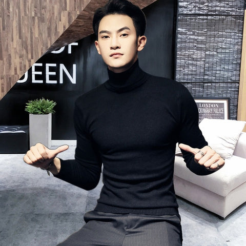 Men's Turtleneck Knitted Pullovers