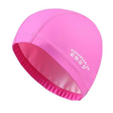 New 2020 Elastic Waterproof PU Fabric Protect Ears Long Hair Sports Swim Pool Hat Swimming Cap Free size for Men & Women Adults