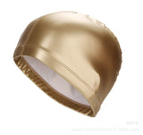 New 2020 Elastic Waterproof PU Fabric Protect Ears Long Hair Sports Swim Pool Hat Swimming Cap Free size for Men & Women Adults