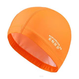 New 2020 Elastic Waterproof PU Fabric Protect Ears Long Hair Sports Swim Pool Hat Swimming Cap Free size for Men & Women Adults