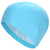 New 2020 Elastic Waterproof PU Fabric Protect Ears Long Hair Sports Swim Pool Hat Swimming Cap Free size for Men & Women Adults