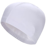 New 2020 Elastic Waterproof PU Fabric Protect Ears Long Hair Sports Swim Pool Hat Swimming Cap Free size for Men & Women Adults