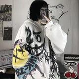 Casual Japan Cartoon Hip Hop Sweatshirts Women Spring Autumn Long Sleeve Oversize Punk Hoodies Femme Tops Sweatshirt Females