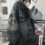 Casual Japan Cartoon Hip Hop Sweatshirts Women Spring Autumn Long Sleeve Oversize Punk Hoodies Femme Tops Sweatshirt Females
