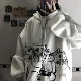 Casual Japan Cartoon Hip Hop Sweatshirts Women Spring Autumn Long Sleeve Oversize Punk Hoodies Femme Tops Sweatshirt Females