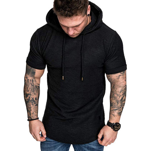 MRMT 2020 New Men Hoodies Sweatshirt Short Sleeve Men Casual Solid Color Hooded man hoody For male