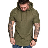 MRMT 2020 New Men Hoodies Sweatshirt Short Sleeve Men Casual Solid Color Hooded man hoody For male