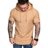 MRMT 2020 New Men Hoodies Sweatshirt Short Sleeve Men Casual Solid Color Hooded man hoody For male
