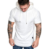 MRMT 2020 New Men Hoodies Sweatshirt Short Sleeve Men Casual Solid Color Hooded man hoody For male
