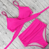 High Waist Bikini Push Up Printed Bikini 2020 Leoprad Swimsuit Women Bathing Suit Women Cross Bandage Swimwear Multiple Color