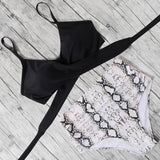 High Waist Bikini Push Up Printed Bikini 2020 Leoprad Swimsuit Women Bathing Suit Women Cross Bandage Swimwear Multiple Color