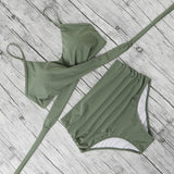 High Waist Bikini Push Up Printed Bikini 2020 Leoprad Swimsuit Women Bathing Suit Women Cross Bandage Swimwear Multiple Color