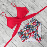High Waist Bikini Push Up Printed Bikini 2020 Leoprad Swimsuit Women Bathing Suit Women Cross Bandage Swimwear Multiple Color
