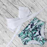 High Waist Bikini Push Up Printed Bikini 2020 Leoprad Swimsuit Women Bathing Suit Women Cross Bandage Swimwear Multiple Color
