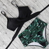 High Waist Bikini Push Up Printed Bikini 2020 Leoprad Swimsuit Women Bathing Suit Women Cross Bandage Swimwear Multiple Color