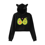 Cat Ear Pink Russia Style Likee App LIKEE Hoodies Women Cat Crop Top Hoodie Female Rainbow Sweatshirt Trendy Streetwear Hip Hop