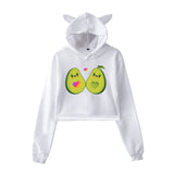 Cat Ear Pink Russia Style Likee App LIKEE Hoodies Women Cat Crop Top Hoodie Female Rainbow Sweatshirt Trendy Streetwear Hip Hop