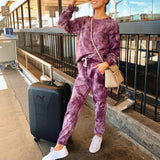 Tracksuit Women Clothes Two Piece Set Pants And Top Tie Dye Lounge Wear Ropa Mujer Summer Ensemble Femme 2 Pieces Sweat Suits