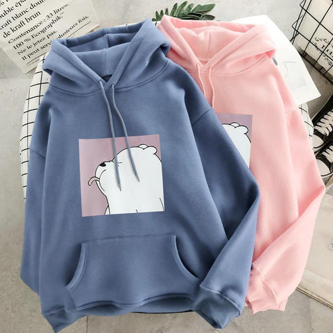 Harajuku Oversized Casual Vintage Korean Pullovers Hoodies Ulzzang Women Loose Plus Size Tops Kangaroo Pocket Kawaii Sweatshirts