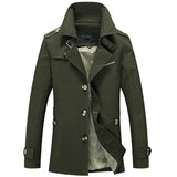 TANGNEST Winter Warm Men's Skinny Thick New Design Trench Coat Plus Velvet Asian Size M-5XL Fashion Turn-down Collar Coat MWF336
