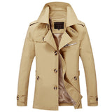 TANGNEST Winter Warm Men's Skinny Thick New Design Trench Coat Plus Velvet Asian Size M-5XL Fashion Turn-down Collar Coat MWF336