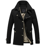 TANGNEST Winter Warm Men's Skinny Thick New Design Trench Coat Plus Velvet Asian Size M-5XL Fashion Turn-down Collar Coat MWF336