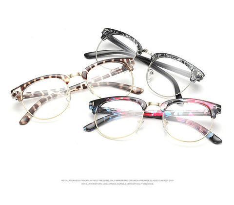 Brand Designer Tom Glasses Men Half Frame Eyeglasses Women Fashion Vintage Vintage Myopia Eyewear Optical Glasses