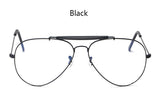 Women Men Flat Top Avation Optical Glasses Frame Brand Designer Rose Gold Metal Eyeglasses
