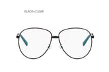 TSHING Unisex Big Frame Glasses Men Women Vintage Oversized Aviation Myopia Large Optical Glasses Superstar Eyewear Female M