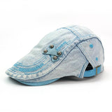 Vintage Denim Snapback Newsboy Cap