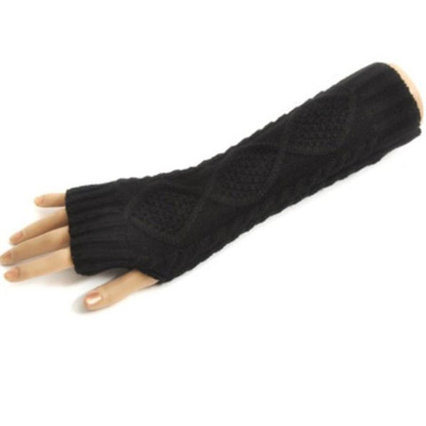 Women's Fingerless long Knit Mittens