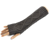Women's Fingerless long Knit Mittens