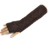 Women's Fingerless long Knit Mittens