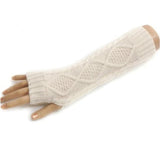 Women's Fingerless long Knit Mittens